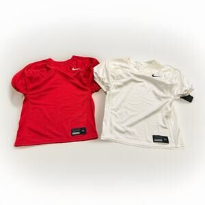 Lot Of 2 Nike Boys Activewear Football Red White Top Jersey Shirt Size M NWT